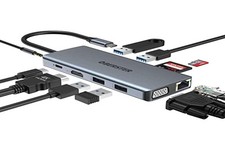 USB C Hub Laptop Docking Station, OBERSTER 11-in-1 Triple Display Thunderbolt...