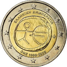 [#771540] Griechenland, 2 Euro, 10 years euro, 2009, UNZ, Bi-Metallic, KM:227