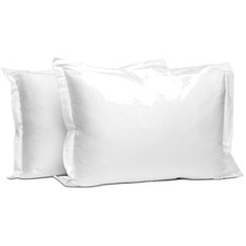 100 Cotton Pillow Shams Queen Size Set - White