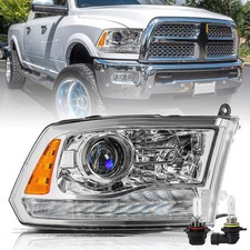 RH Passenger Headlight Assembly 2013-2018 LED DRL Projector Chrome