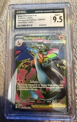 Mega Charizard X ex 109/094 Phantasmal Flames Holo English CGC 9.5