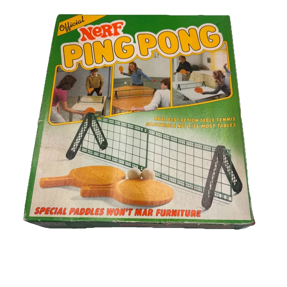 1982 Nerf Ping Pong Table Tennis Set Complete Parker Brothers Vintage - Image 2 of 4
