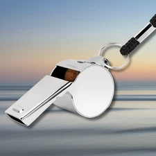 Metal Referee Coach Sports Whistle Extra Loud Whistle with Black Lanyard for Sch