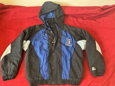 【美品】NIKE Duke Blue Devils ナイロンスタジャン 黒 青 Vintage Starter Duke Blue Devils Jacket Hooded Black Blue L NCAA