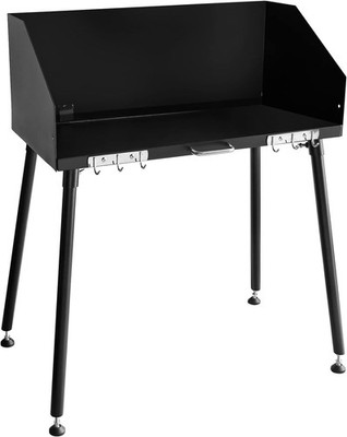 Carbon Steel Camp Cooking Table,30x16 Inch Dutch Oven Table,with Three-Sided Win
