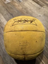 Vintage Goldsmith Leather Medicine Ball 8lb 12oz Brown 10 Panel
