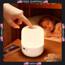 Portable Baby Night Light, 3 Colors Egg Light for Nursery, Mini Bedside Table