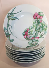 8 zuppiere con bordo in porcellana di Limoges Philippe Deshoulieres Vendanges