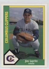 1990 CMC AAA Columbus Clippers Green Back Jim Leyritz #11 0h1