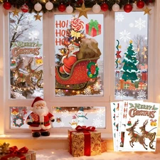 Christmas Party Decorations - Snowflake Window Clings Stickers for Glass | Ch...