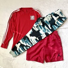 Boys 10-12 Air Jordan Adidas Under Armour Jogger Pants Camo Tee Shorts Youth Lot