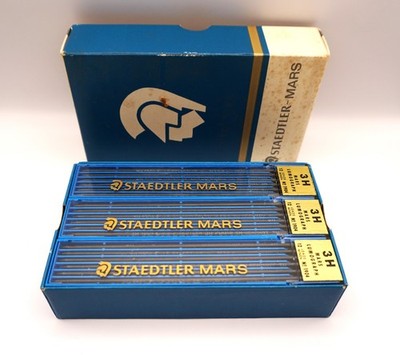 1 Gross (12 Boxes) Of 12 STAEDTLER MARS LUMOGRAPH  LEADS  3H New Old Stock