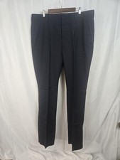 Berle Dress Pants Mens 42 Blue Performance Cotton Flat Front Business Slacks