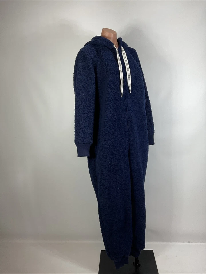 Mono Sherpa Azul Aerie Travieso Una Pieza Pijama Traje Vacaciones Talla L Foto 4 de 4