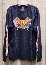 Hot Leathers POW-MIA Eagle 100% Cotton Long Sleeve Men's Size Large T-Shirt Tee