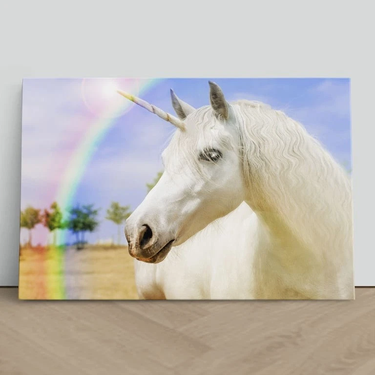 Unicorn Rainbow Kids Canvas Framed Print Picture Wall Art - Image 4 of 4
