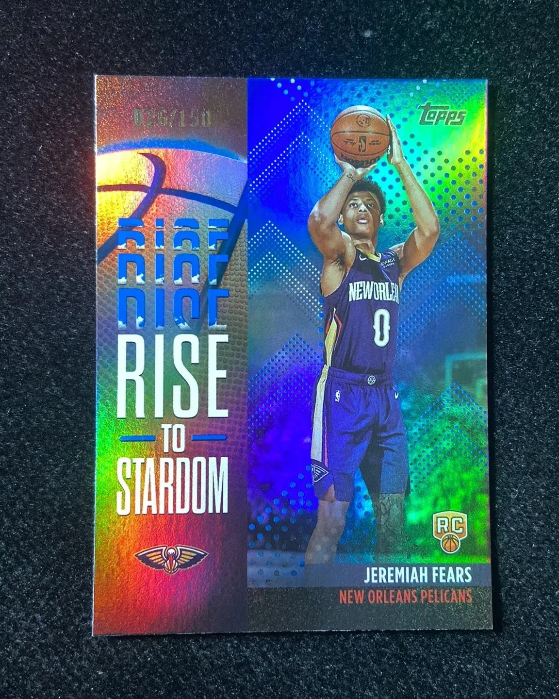 2025-26 Topps Flagship Rise To Stardom Blue Rainbow Jeremiah Fears Rookie/150 HD