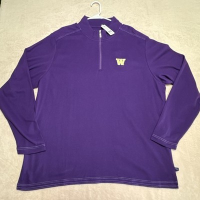 NWT Men's 2XL Tommy Bahama Island Zone NCAA Washington Huskies 1/4 Zip Pullover