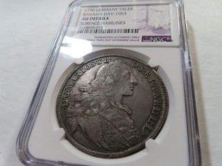 T137 Germania Baviera 1770 Tallero d'argento DAV 1953 NGC AU Dettagli