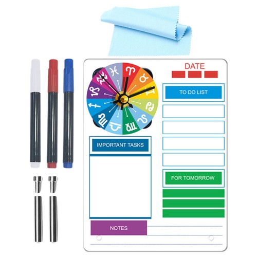 3 Sets Whiteboard Tabletop Trockener Löwebrett Acryl -Memo -Board mit Uhr ohne - Bild 4 von 12