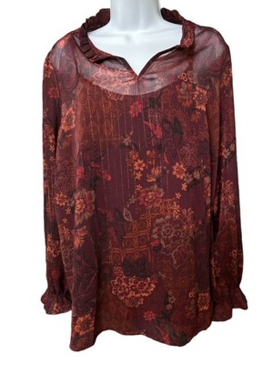 burgundy sheer top