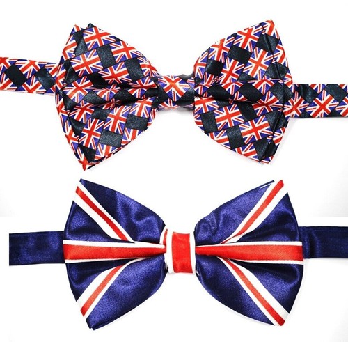 Union Jack Clip-On Bow Tie Kings Coronation British Fancy Dress Party Tie Deal - 第 1/1 張圖片