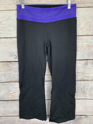 Unknown Black/Purple Activewear Pant Wide Elastic Waistband w/Pocket Women's S