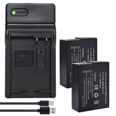 2Pack Battery +USB Charger for Panasonic Lumix DC-FZ200 FZ300