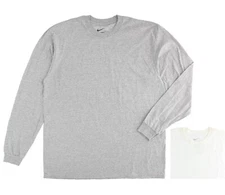 Nike Long Sleeve T-Shirt Top, Men's Loose Fit Cotton Basic Solid Tee Shirt 56323