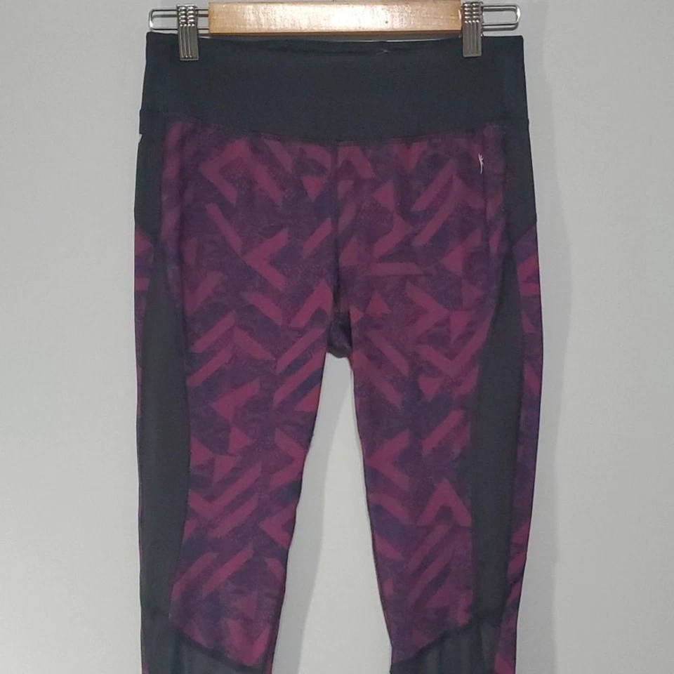 Danskin NOW女式小号长裤(4-6码)黑色勃艮第打底裤 — 第 3/4 张图片