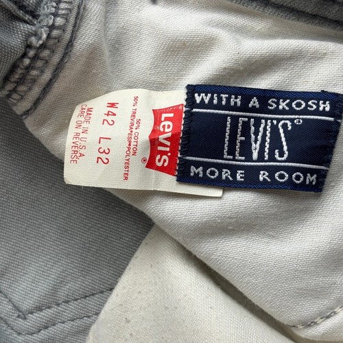Vintage Levi's With A Skosh Jeans 42x32 (Actual 40x32) Gray Made USA Silver Tab - Picture 2 of 9