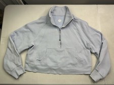 NWT Lululemon Scuba Oversized Funnel Neck Half Zip Long Blue Willow Size M/L