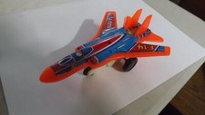 VINTAGE Orange F-14 FRICTION TOY FIGHTER JET PLANE Made In Hong Kong