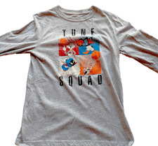 Boys Space Jam New Legacy T-Shirt Looney Tunes Gray Long Sleeve Size Large