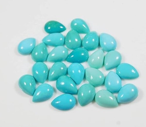 Pear Flat Back Natural Arizona Turquoise AAA Loose Gemstone For Making Jewelry - Picture 18 of 20