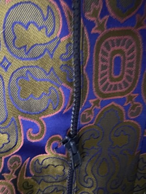 90s a/w 1998 vivienne tam brocade purple fur trim coat rare sz 1