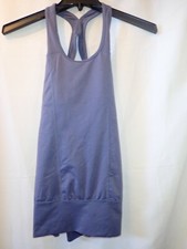 Aspire Active wear exercise work out tank top with built in bra blue Sz XS 14 