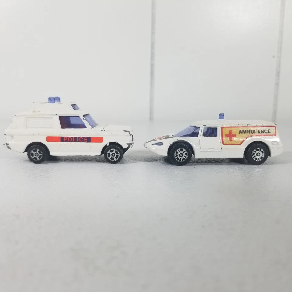 1973 Corgi Juniors Police Ambulance Range Rover Toy Cars Vintage - Image 2 of 4