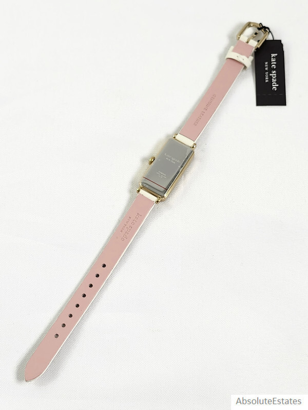NEW Kate Spade Rosedale Gold Crystal Bezel White Leather  display picture 1