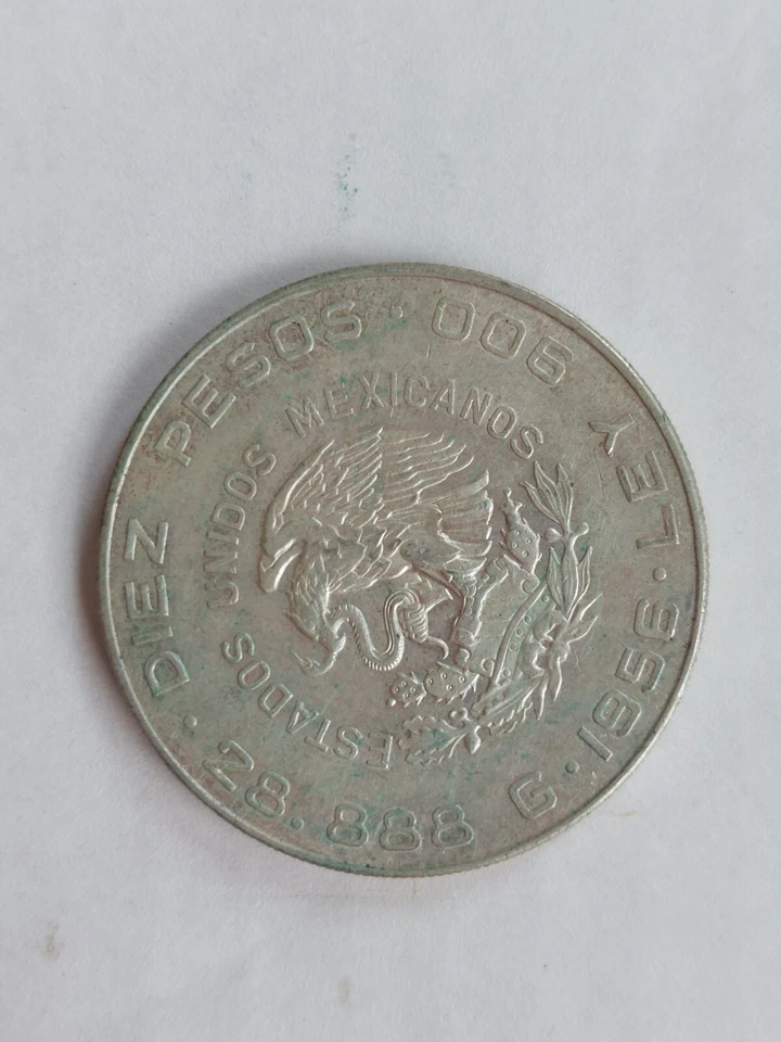 Moneda de plata Hidalgo Grande 1956 Diez 10 pesos 28,88 México Foto 2 de 2