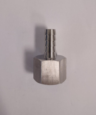 Stainless steel 316 thread to hose fitting, 1/2'' Female NPT to 3/8'' ID hose barb