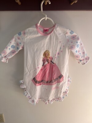 Vintage girls Barbie pajamas size 4T licensed Mattel dress gown sz
