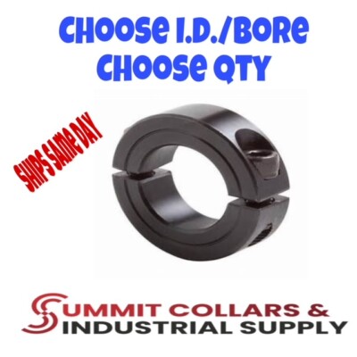 3/16  to 3-1/2  ID Double Split Shaft Collar BLACK OXIDE