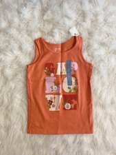 NWT GAP Girls Coral Pink LOVE Graphic T Shirt Top Size 5y