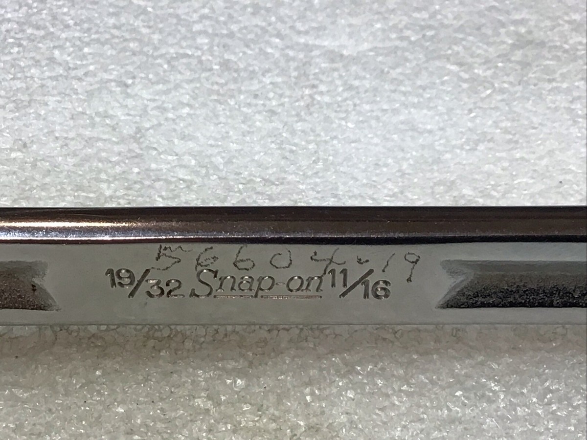 SNAP ON#XV1922- 19/32” & 11/16”, SAE, 12Pt., Double Box End Wrench
