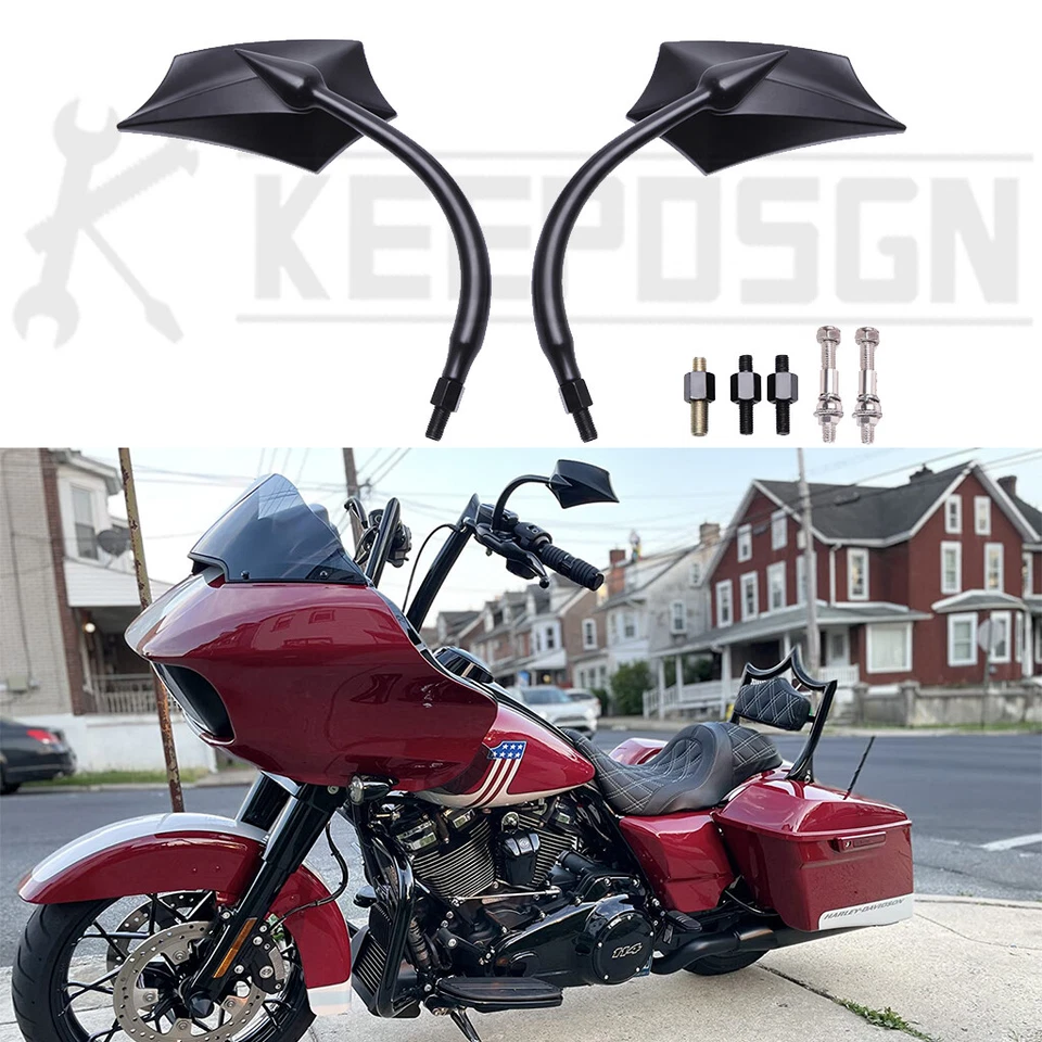 Espejos retrovisores laterales negros CNC para motocicleta Yamaha Stryker V-Star 650 950 1100 1300 Foto 2 de 4