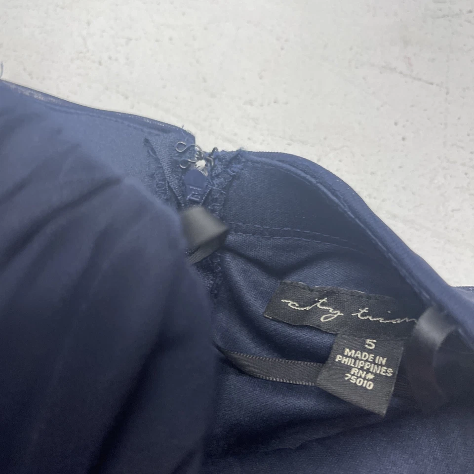 Davids Bridal City Triangles 海军蓝宝石腰连衣裙女式 5 码全新* — 第 4/4 张图片