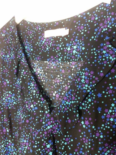 BUTTERFLY MATTHEW WILLIAMSON DRESS SIZE 10 STARS BLACK BLUE SHIFT DESIGNER k8 - Picture 4 of 8