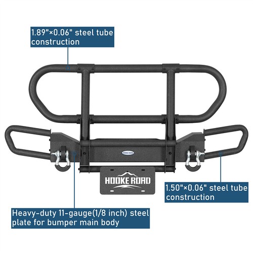 Rock Crawler Front Bumper w/Grille Brush Guard for Jeep Wrangler YJ TJ 1987-2006 - Picture 9 of 18