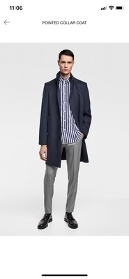 zara pointed collar coat